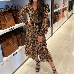 Michael Kors XS Cheetah Midi dress